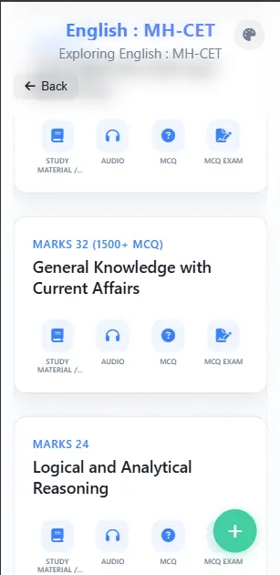 Mindvyuh MH-CET Law Mobile App Interface